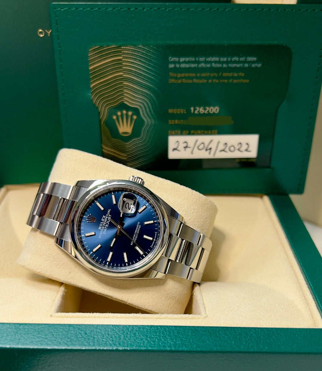 ROLEX DATEJUST 126200 | 2022 | FULL SET