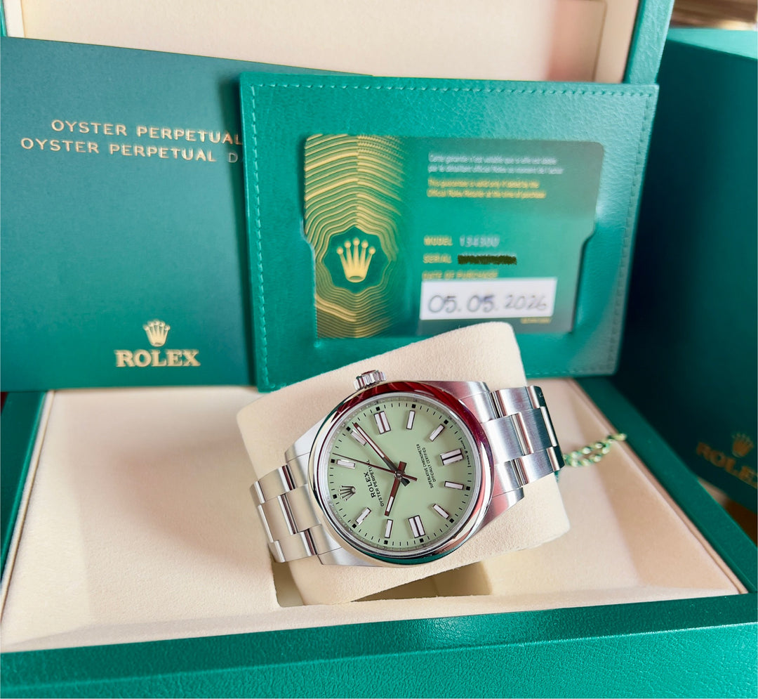 Rolex Oyster Perpetual Stainless Dial (2025) 134300 | NEW 2026 | GREEN | PISTACCHIO | ITA