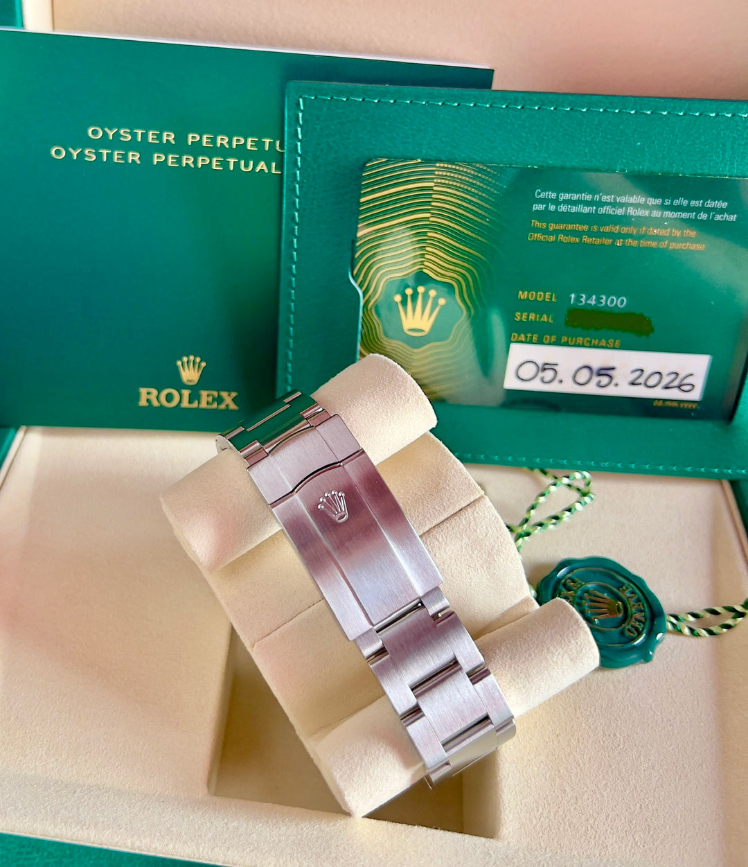 Rolex Oyster Perpetual Stainless Dial (2025) 134300 | NEW 2026 | GREEN | PISTACCHIO | ITA