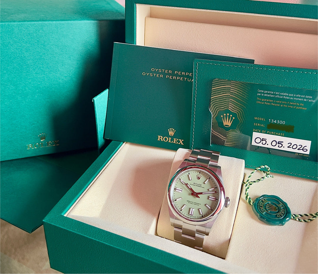Rolex Oyster Perpetual Stainless Dial (2025) 134300 | NEW 2026 | GREEN | PISTACCHIO | ITA