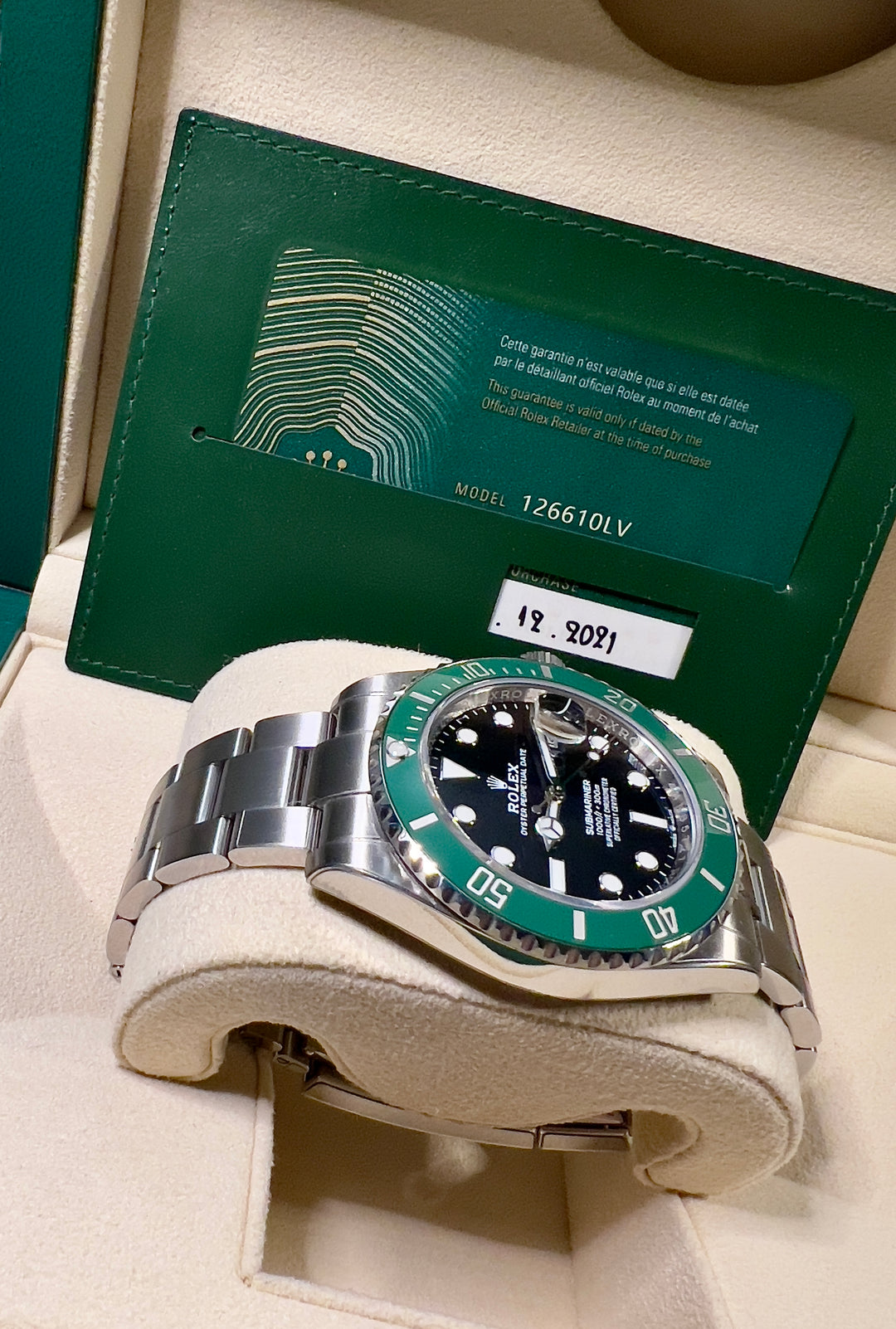 Vajrateja Rolex Submariner 2022 Verde Peso Rolex Submariner Ghiera