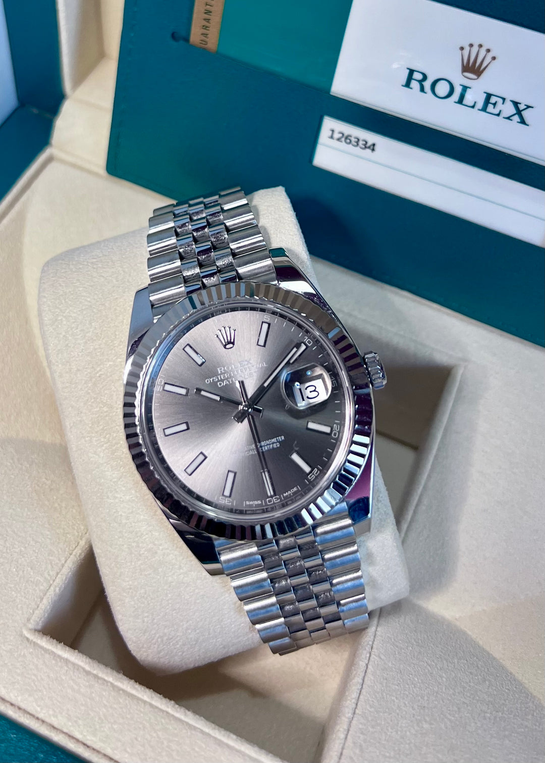 Rolex Datejust 126334 | 2018 | RHODIUM | LIKE NEW | FULL SET
