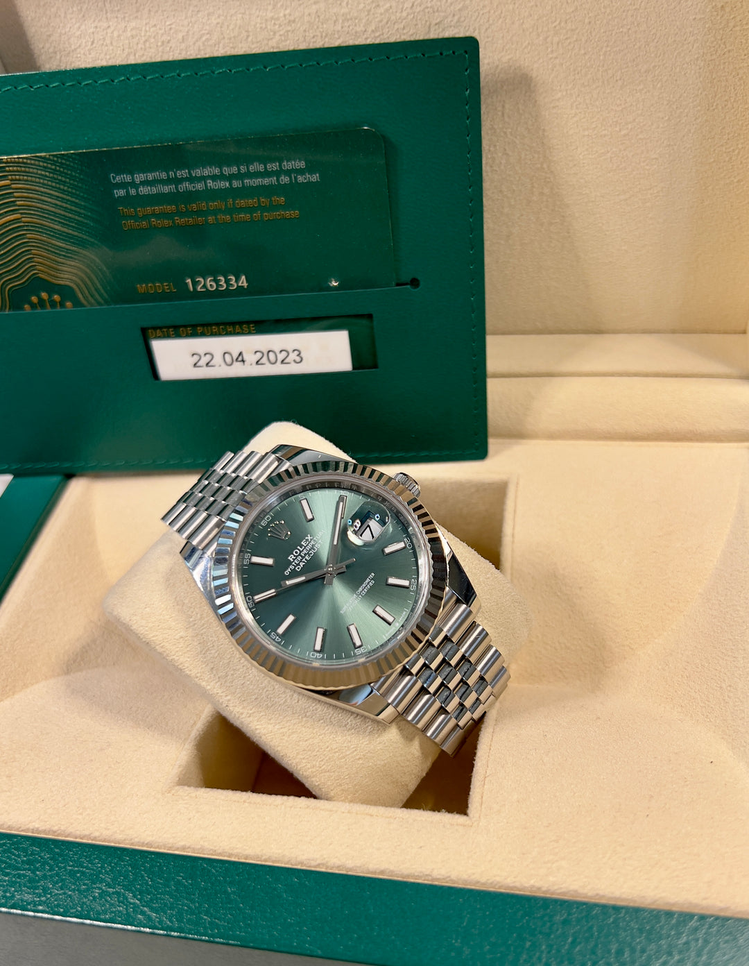 Rolex Datejust 41 126334 | 2023 | LIKE NEW | GREEN